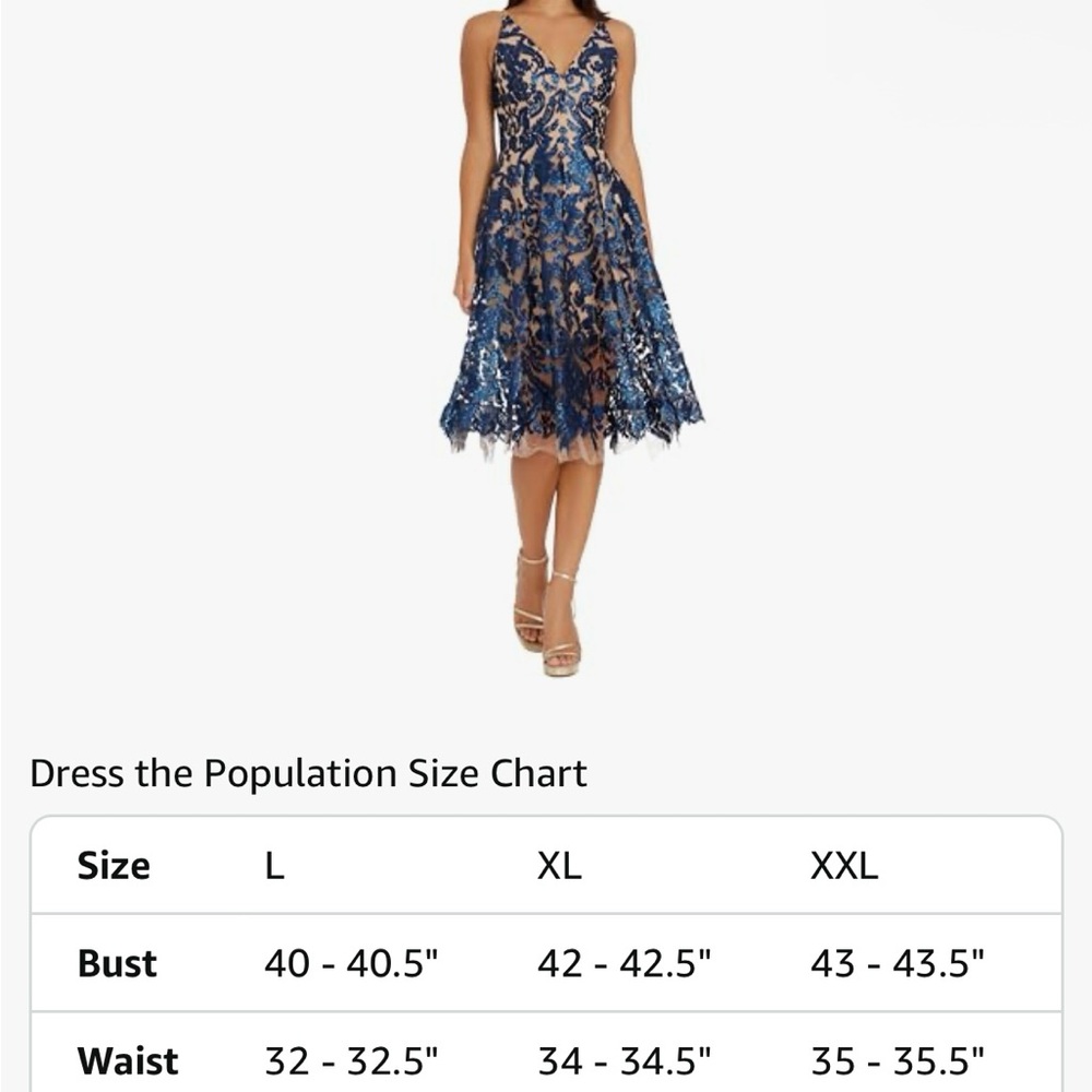 Dress the Population Navy and Nude Sequin Dress - Picture 5 of 5